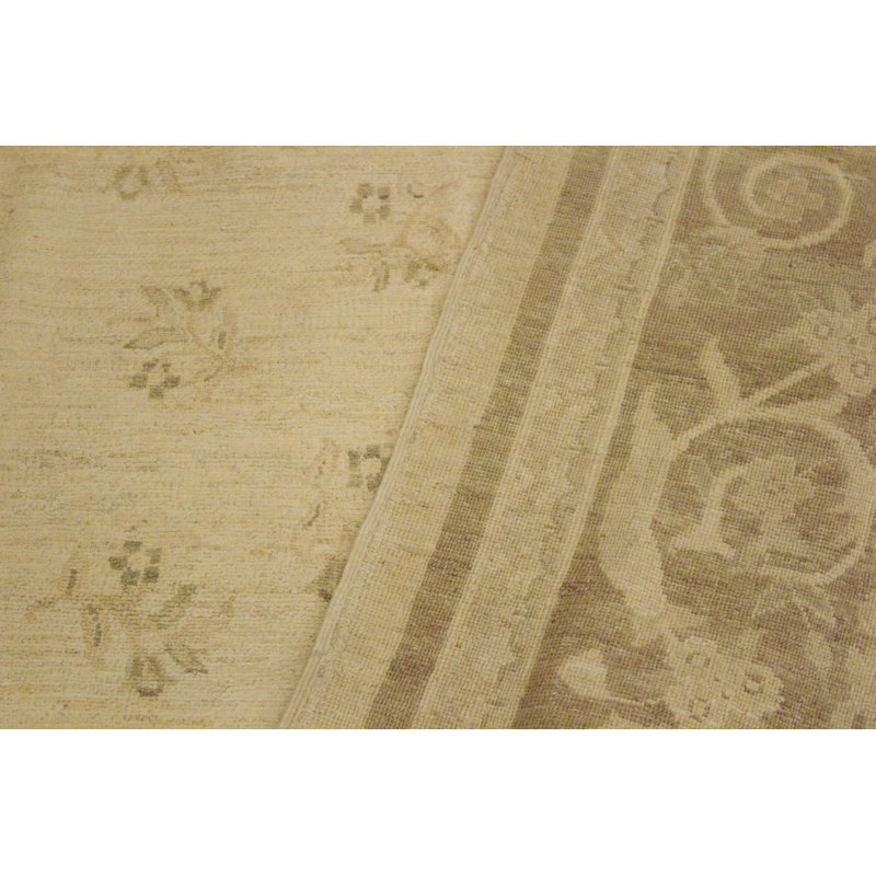 Fien Oriental Handmade Hand-Knotted Rectangle 9'2" x 11'10" Wool Area Rug in Beige