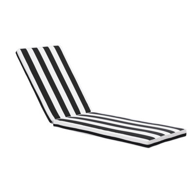Housse pour coussin de chaise longue - Bandes à rayures noires et blanches amovibles, avec fermeture à glissière, respirantes, passepoilées pour une apparence améliorée, remplacement du coussin de siège, matériau respirant, éponge à haute résilience, fermeture à glissière