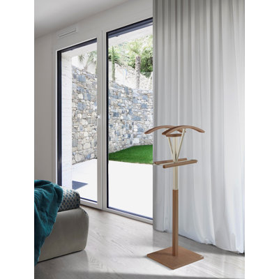 Solid Wood Iron Freestanding Valet Stand