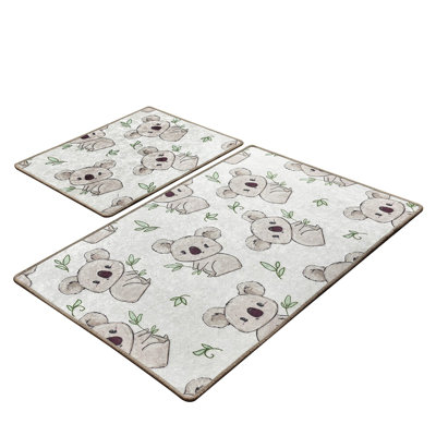 Ensemble de tapis de bain antibactérien (2 pièces), 100% polyester, 19,7 po x 23,6 po et 23,6 po x 39,4 po | Sous-tapis antidérapant, hauteur des poils: 0,4 po | Lavable à la machine, doux et durable, idéal pour la sécurité et le confort de la salle de bain