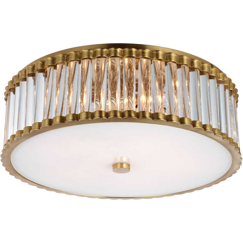 Chapman & Myers Kean Flush Mount, 6" H x 18.25" W x 18.25" D, Antique Brass