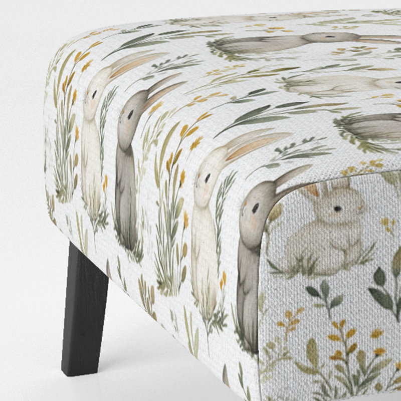 Fauteuil de chambre gris Bunny Garden, Pantoufle sans accoudoirs