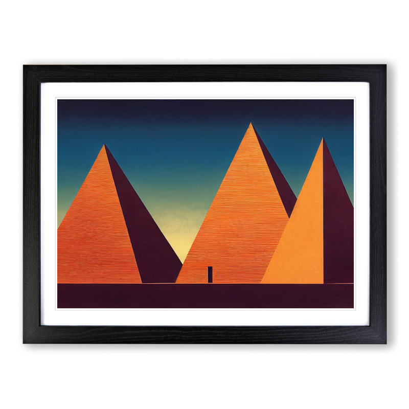 Attractive Pyramids - Framed Print, 25cm H x 34cm W x 2cm D, Black