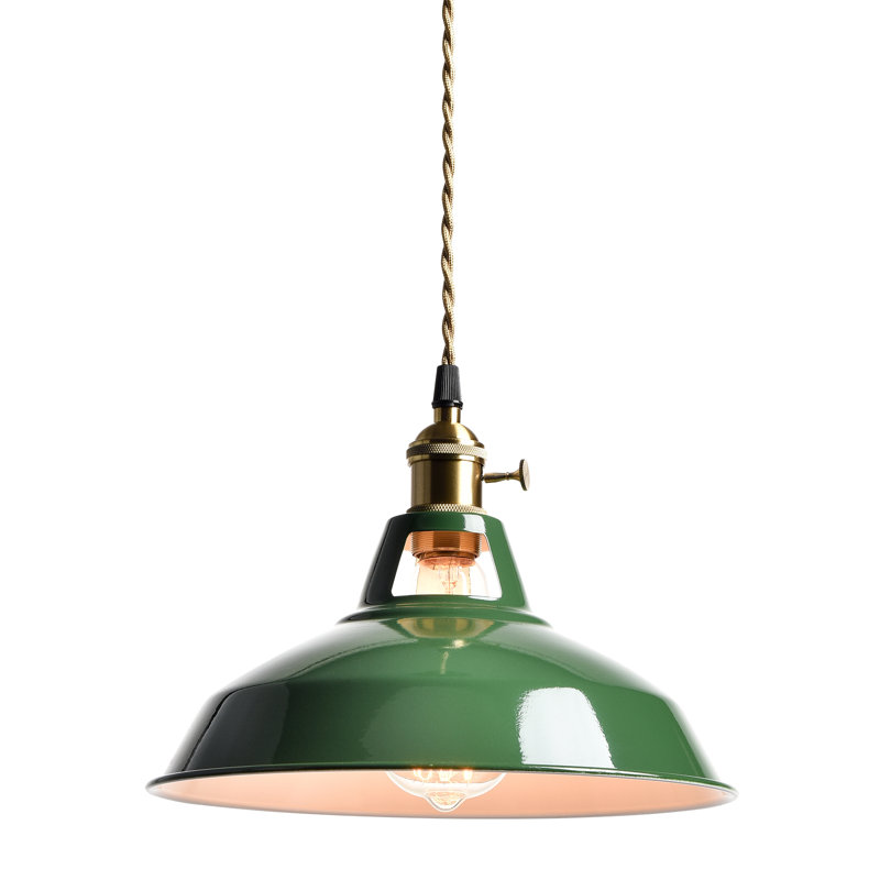 Luminaire suspendu moderne avec abat-jour de grange, Vert