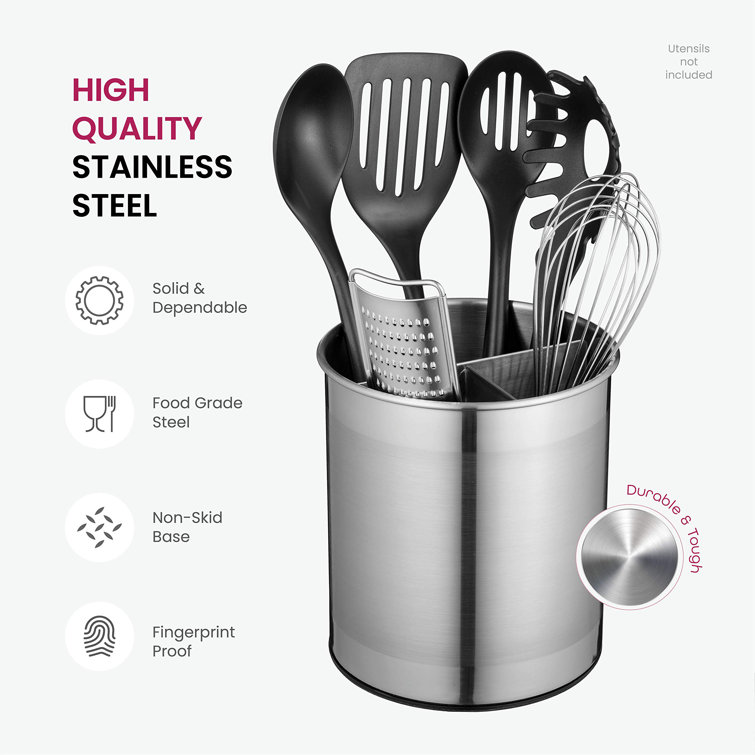 Oggi - Stainless Steel Jumbo Utensil Holder, Midnight