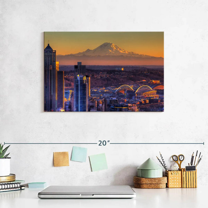 Sirci Seattle, coucher de soleil brillant, H 8 po x l 12 po