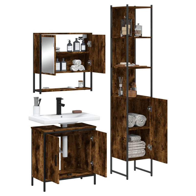 Abryanna Bathroom Furniture Suite, Smoked Oak