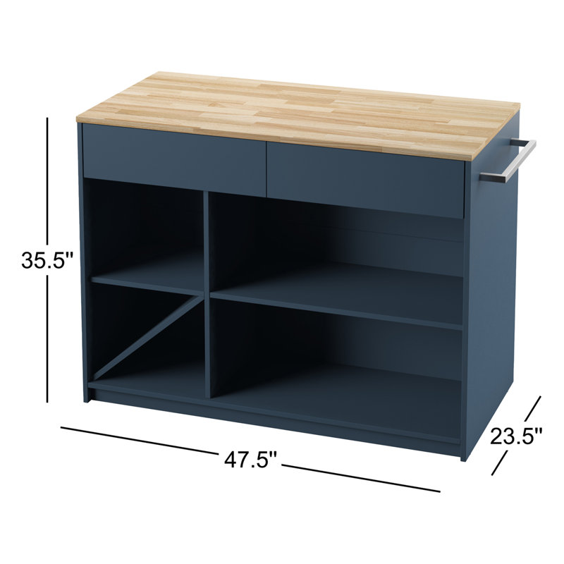 Îlot de cuisine 47,5 po Witney, Bleu Fontana