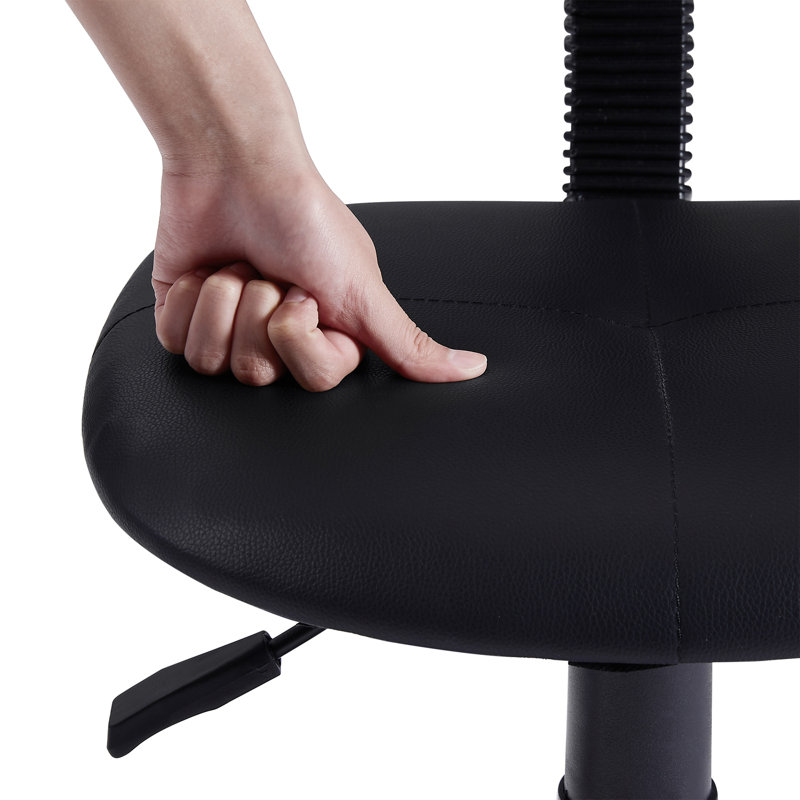Small Armless Office Desk Chair 360°Rolling Swivel(Set Of 4), Black