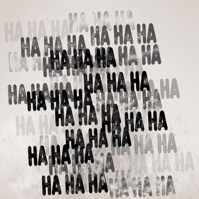 «Ha Ha Ha» par Yaffa G - reproduction imprimée, H 30 po x l 30 po, Toile tendue