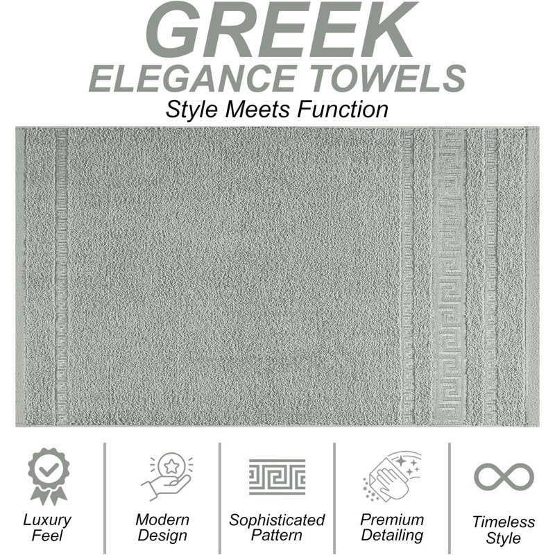 Premium Egyptian 100% Cotton Towels | Soft, Lightweight, Ultra-Absorbent Bathroom Towels for Daily Comfort, Silver