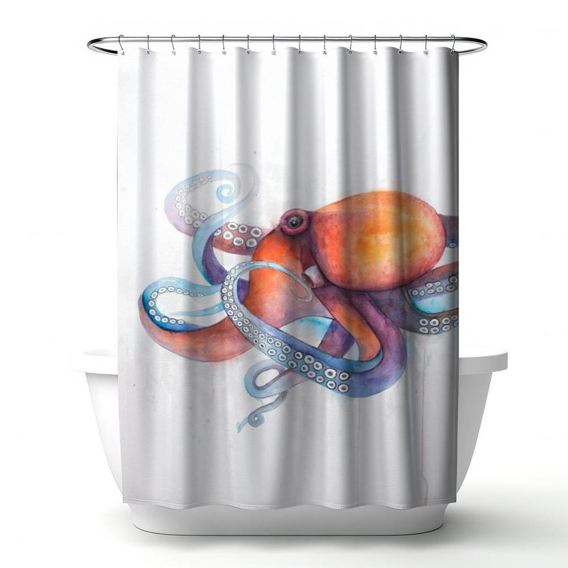 Chamelle – Polyester Shower Curtain, Dye Sublimation Print, 71" W × 74" L
