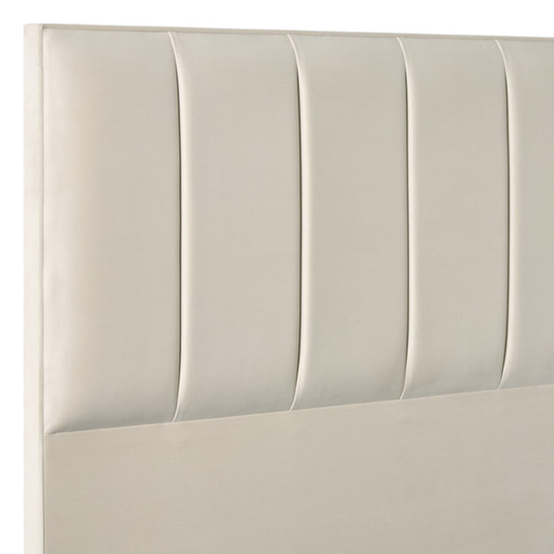 Wirksworth Upholstered Headboard, Kingsize (5'), Velvet, Plush Cream