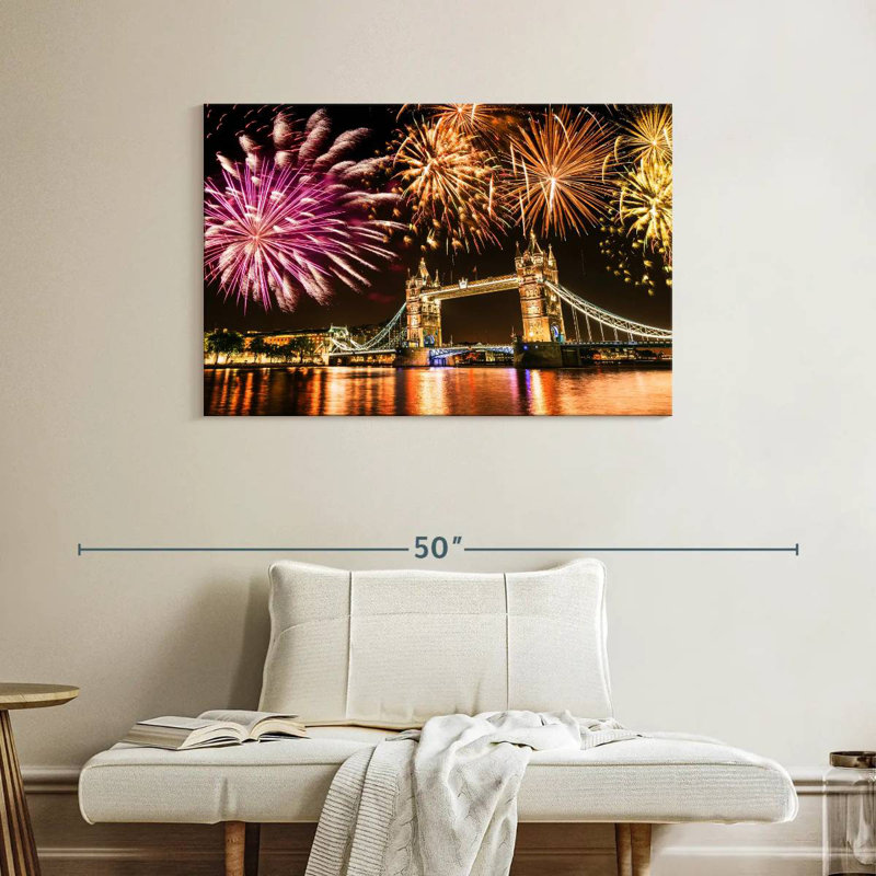 Kavia Fireworks Over Tower Bridge, 26" H x 39" W