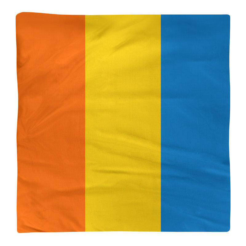 Cotton No Pattern Square Napkin, Orange/Yellow/Blue