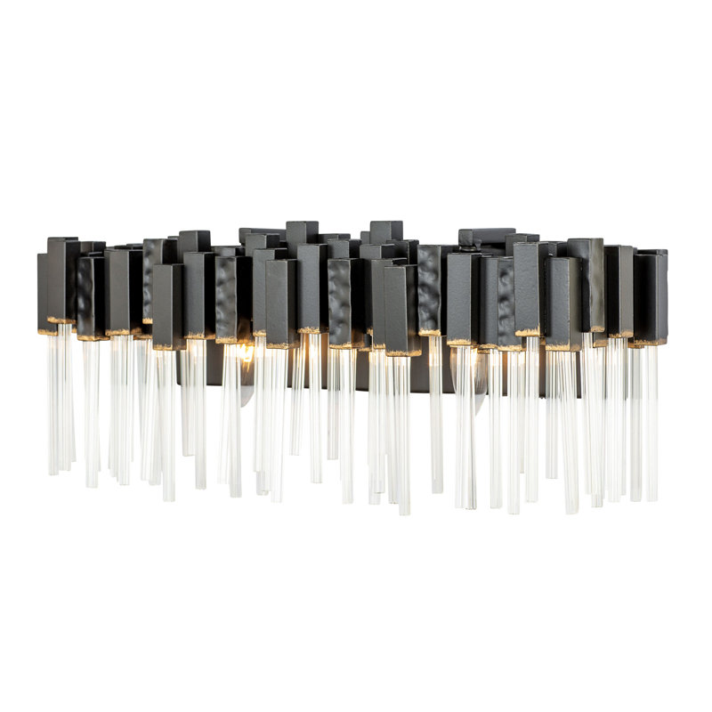 Luminaire de meuble-lavabo 2 lumières Matrix - noir mat / or français, Noir mat / or français