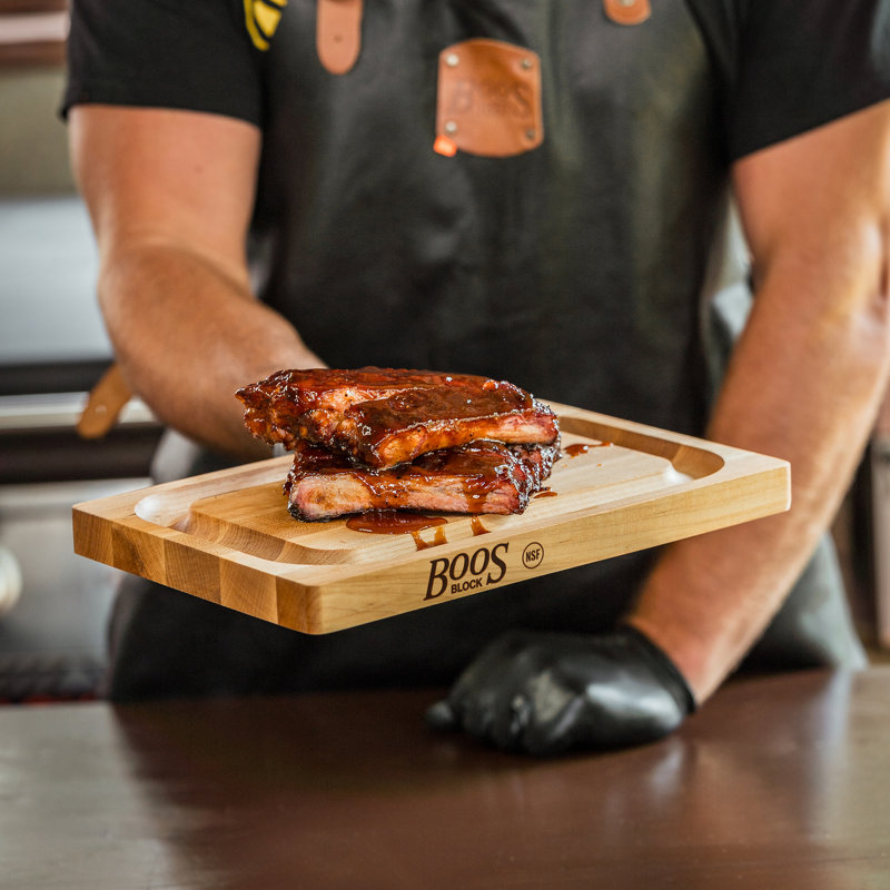 John Boos Maple Wood Chop N Slice Reversible Cutting Board, 12" x 8"