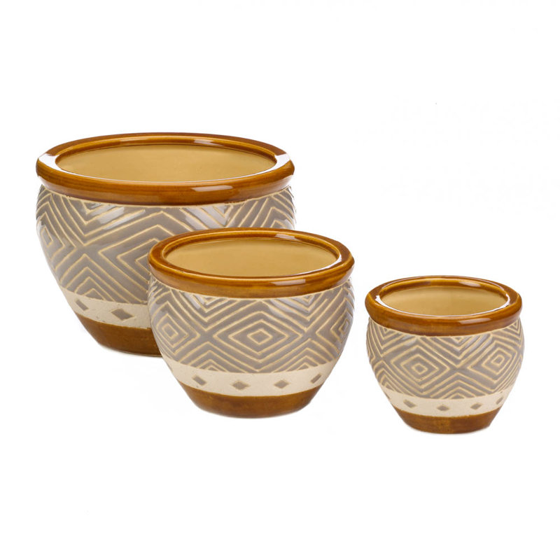 Erkson Ceramic Pot Planter, Brown