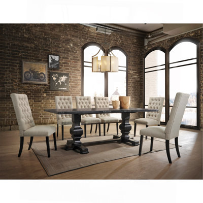 Morland Vintage Black Finish 7 Pcs Dining Room Set by Wildon Home
