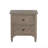 2-Drawer Nightstand with Round Bronze Pull Knobs, Wire-Brushed Warm Gray