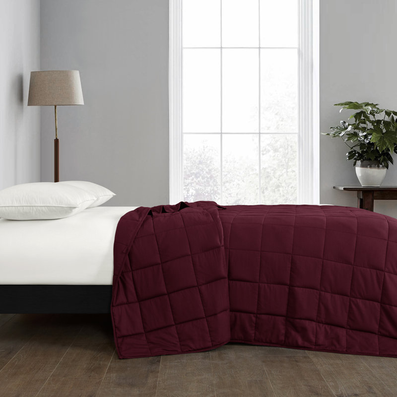Burgundy Full Size Lightweight Glass Bead Weighted Blanket