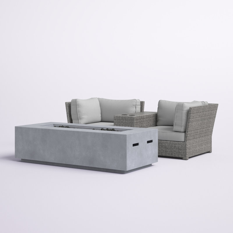 Athelene Rattan Wicker Fully Assembled 2 - Person Seating Group with Cushions