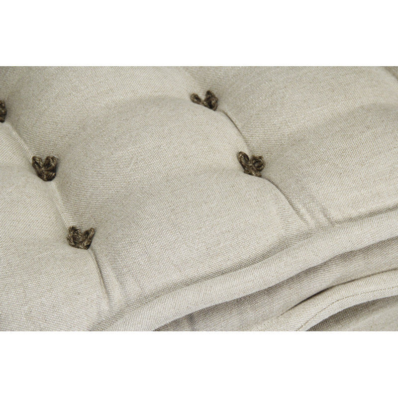 Vardon Gray Tufted Cotton Blend Sofa with Removable Cushions