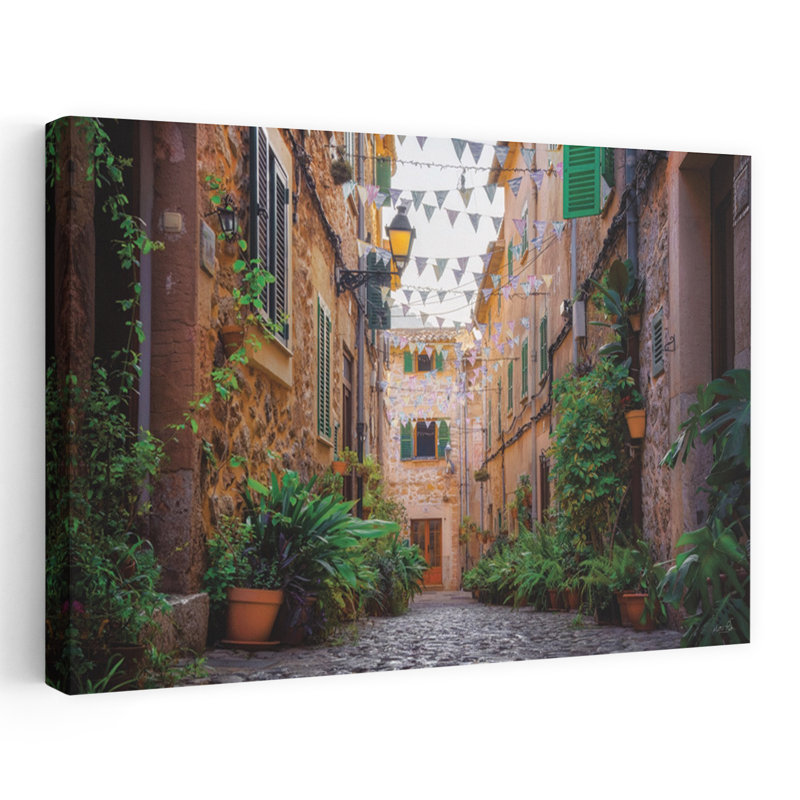 Jardin de pavés - Art contemporain de charmantes ruelles pavées dans un pot, H 16 po x l 24 po