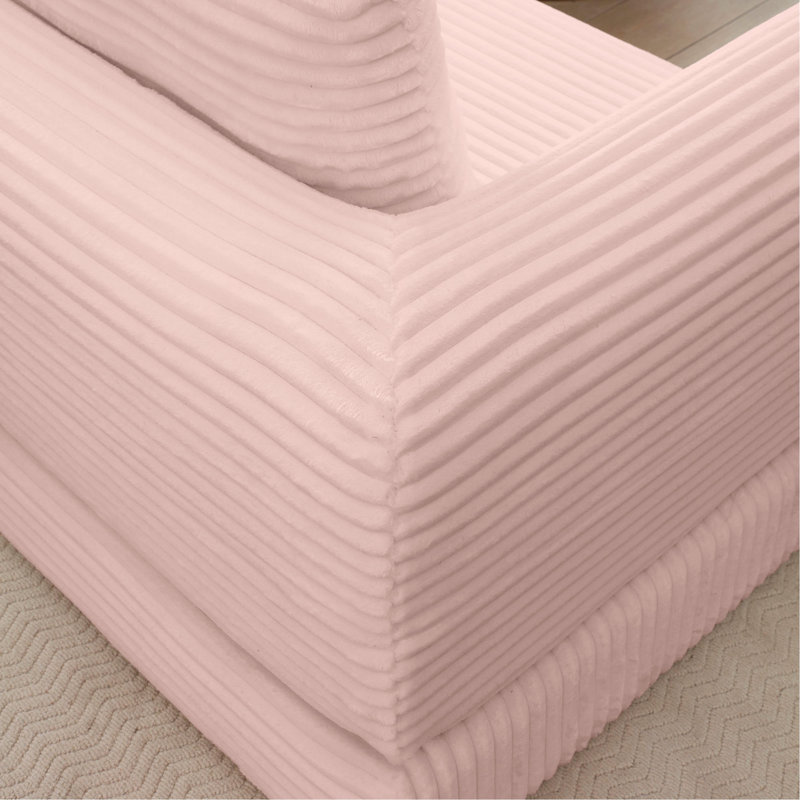 2-In-1 Folding Convertible Sofa Bed, Modern Corduroy Sleeper Couch With 2*Pillows, Futon Modular Upholstered Boneless Loveseat With Pull-Out Bed,Folding Floor Modular Couch For Living Room