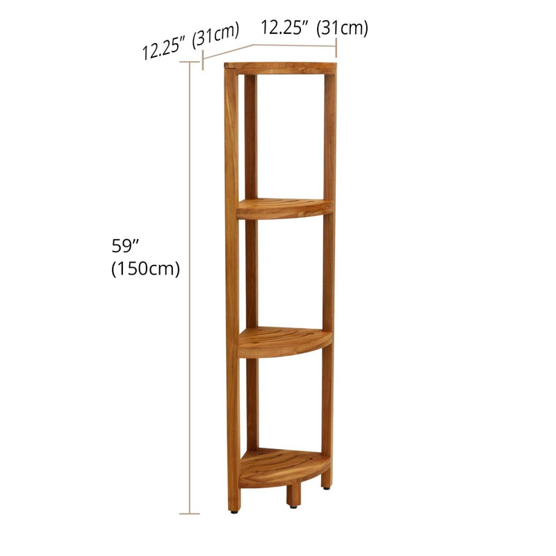 Kai Four-Tier Corner Teak Bath Stand
