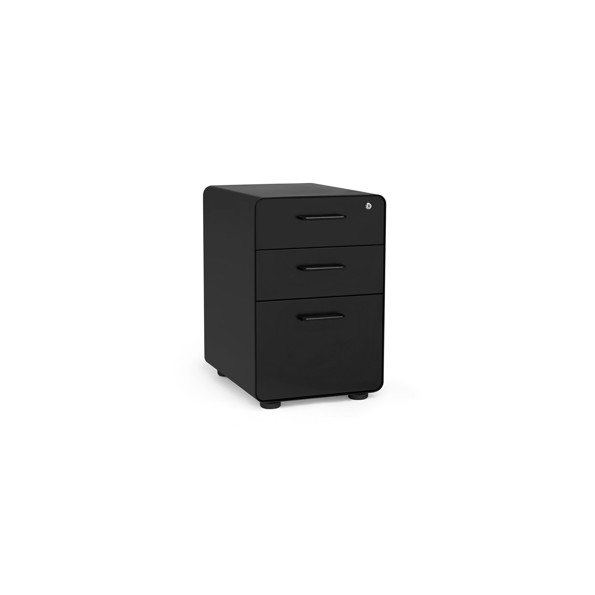 Stow 3 - Drawer Vertical File Cabinet, Black, Without Caster