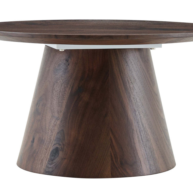Table basse circulaire en fibre de bois à densité moyenne, Noyer