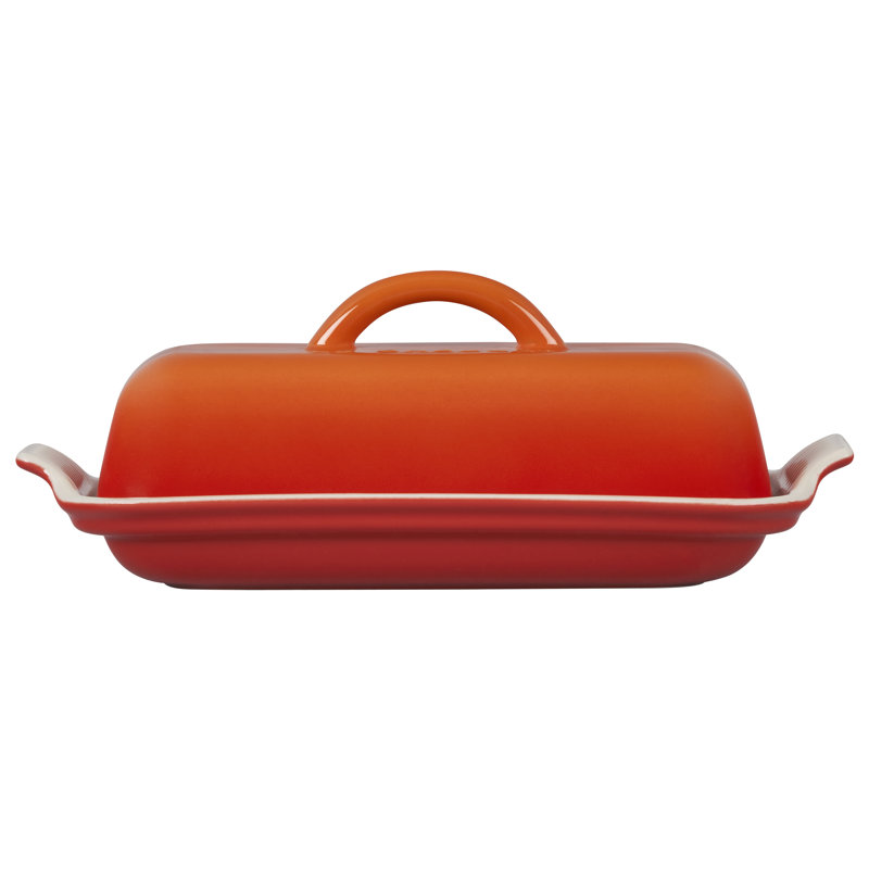 Flame Orange Stoneware Heritage Butter Dish