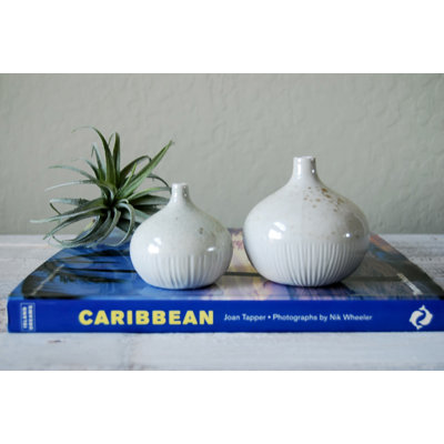 Ensemble de pots de table en porcelaine blanche 2 pièces vase Deckland