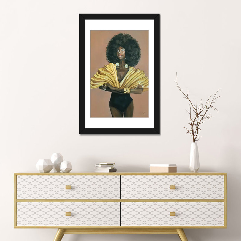 « diva », impression sur toile, Papier d'art encadré noir, H 32 po x l 24 po x P 1 po