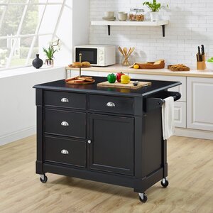 Ebern Designs Pandora Wood Kitchen Cart & Reviews | Wayfair