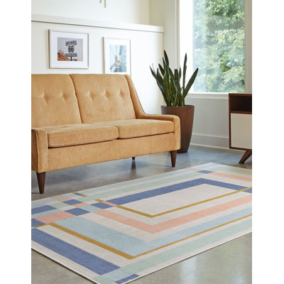 Tapis de couloir contemporain beige Nin
