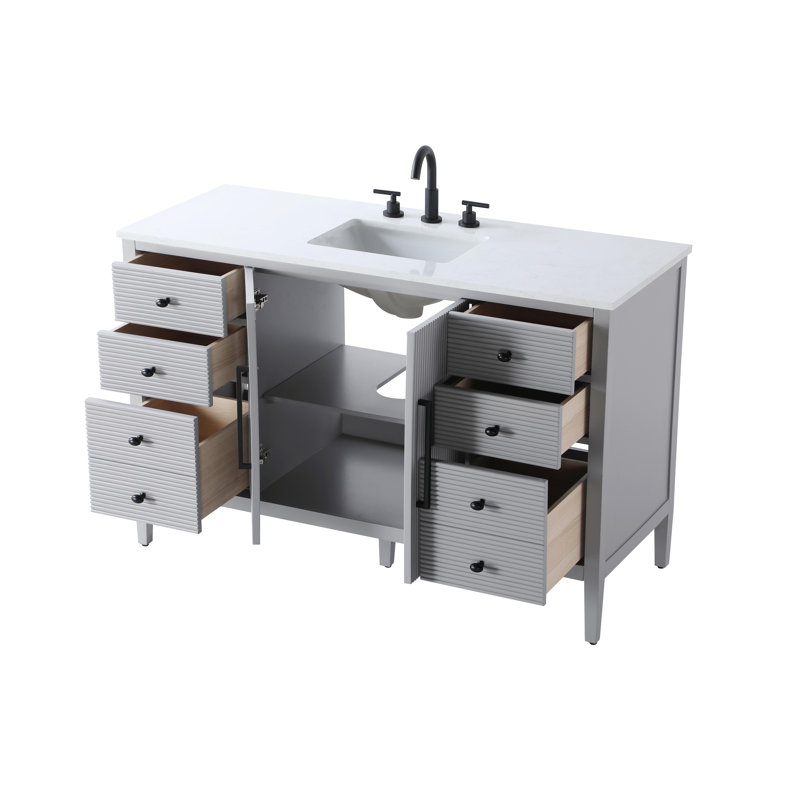 Meuble-lavabo simple 54 po, Gris
