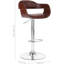 Tabouret de bar contemporain pivotant réglable avec siège et dossier rembourrés