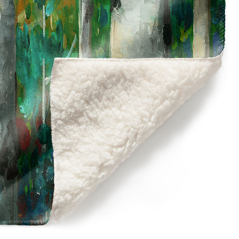 Couverture sherpa doux bouleau tree 3, l 51 po x L 60 po