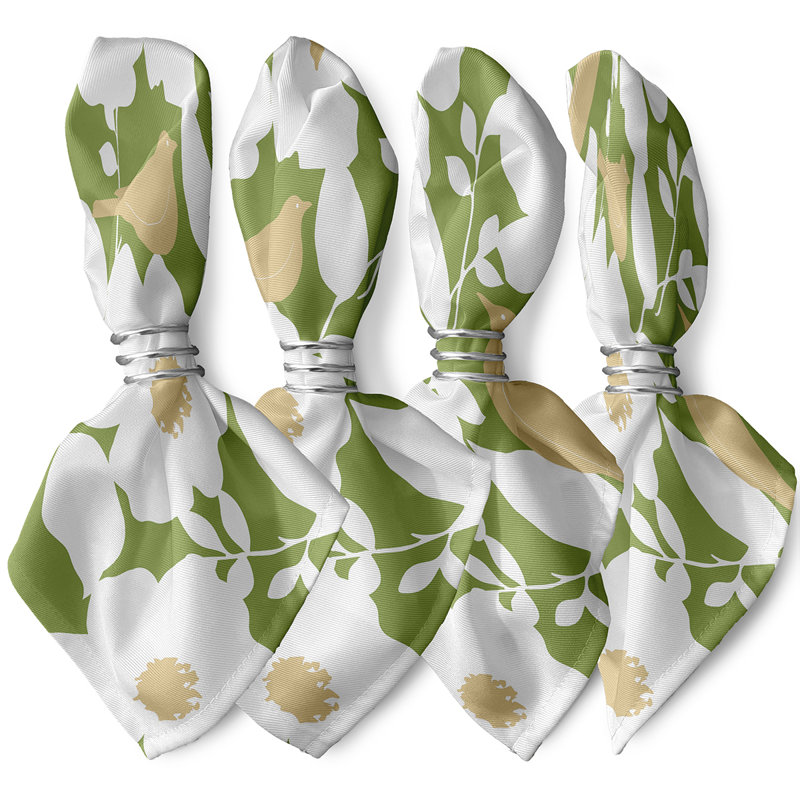 Chatrine Mod floral Napkins, Green