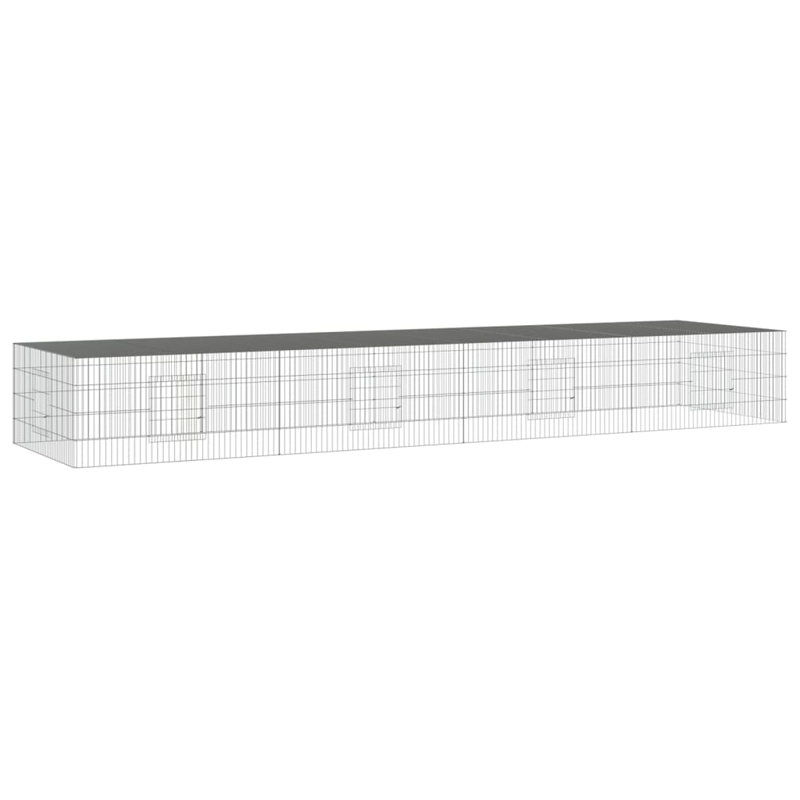 Cage à lapin en fer galvanisé, H 21,3 po x l 170,5 po x P 42,9 po