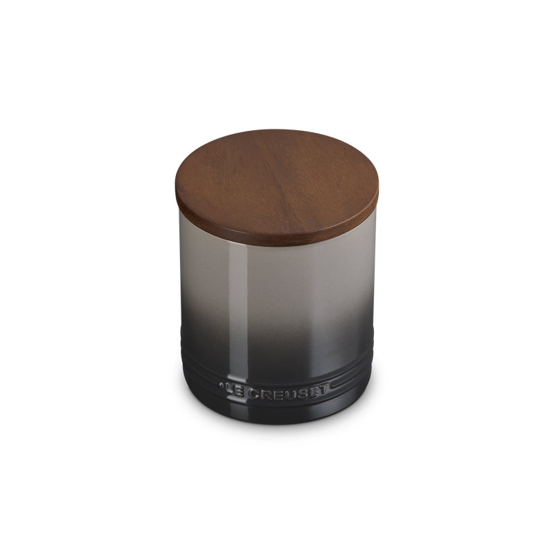 Le Creuset Stoneware Signature Canister With Wood Lid, 1.2 Qt., Marseille, Gray
