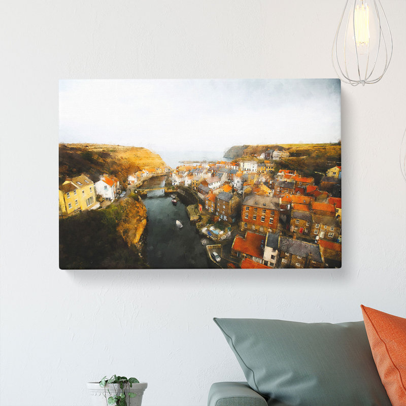 Staithes in North Yorkshire - Wrapped Canvas, 35cm H x 50cm W x 3cm D