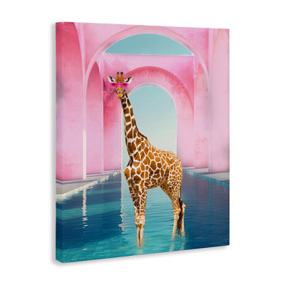 Glam Giraffe with Pink Arches Canvas, design by Ziwei Li