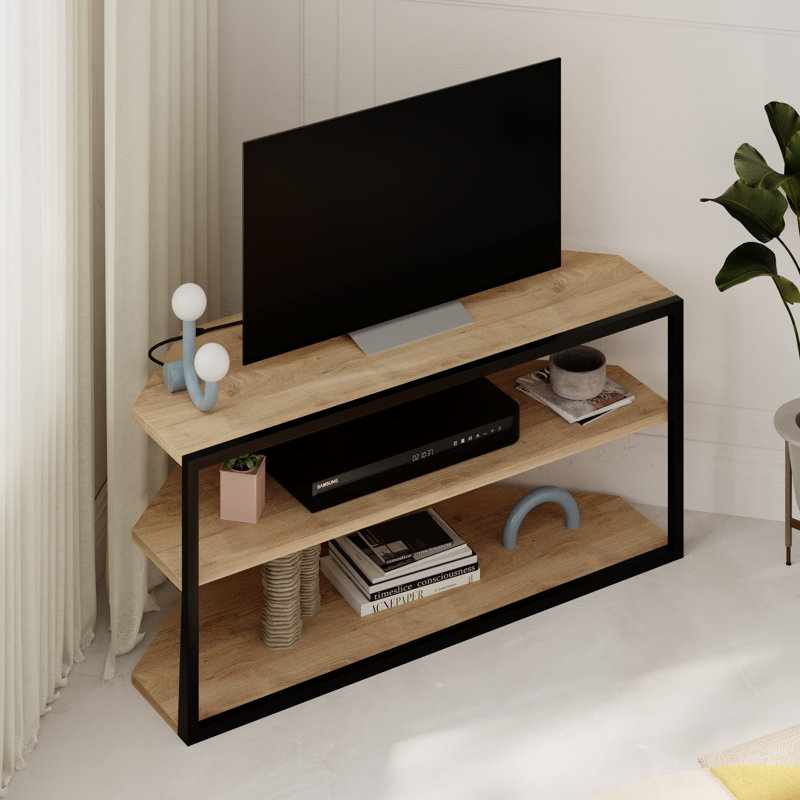 ECHO Adjustable Corner or Flat TV Stand, Sapphire Oak