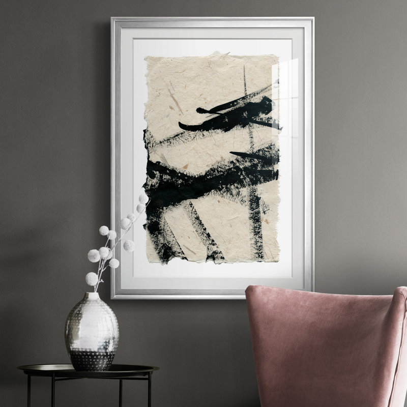 «Lines Crossed II», peinture sur toile encadrée, Argent, H 30,5 po x l 42,5 po x P 1,5 po