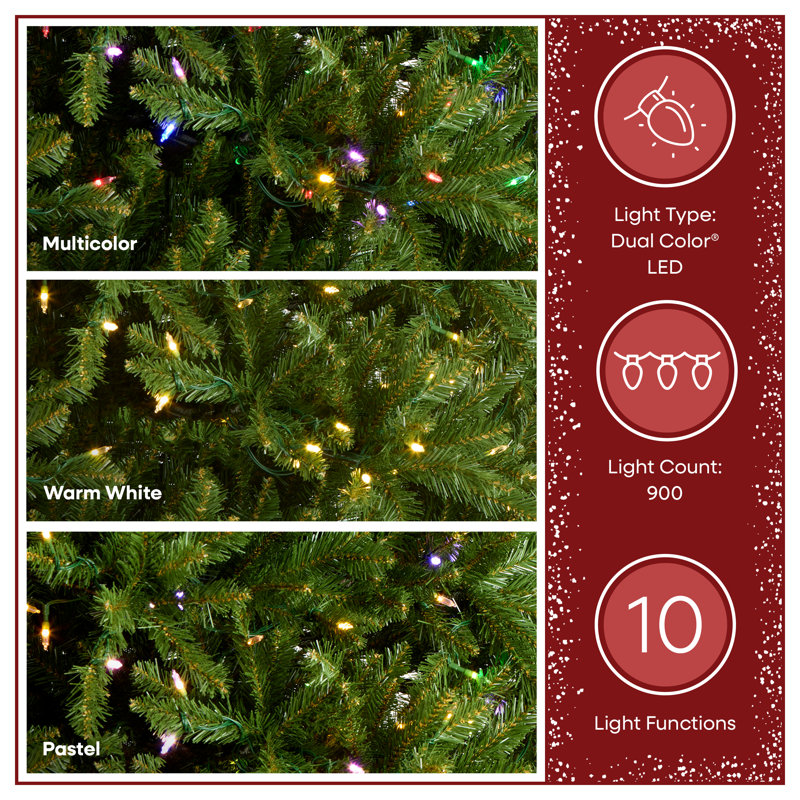 Dunhill 9' Green Fir Artificial Christmas Tree with 900 Color + Clear Lights