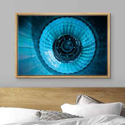 " Vibrant Blue Airplane Engine Turbine "