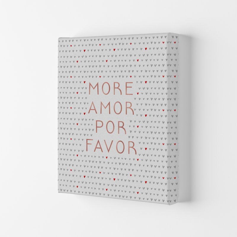 More Amor Love - Print, 29.7cm H x 21cm W x 4cm D, Wrapped Canvas